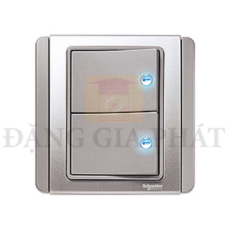 Bộ công tắc đôi 2 chiều10A 2 Gang 1W switch w. LED