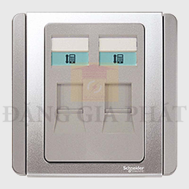 Bộ ổ cắm điện thoại đôi /2 Gang Tel Outlet With Shutter