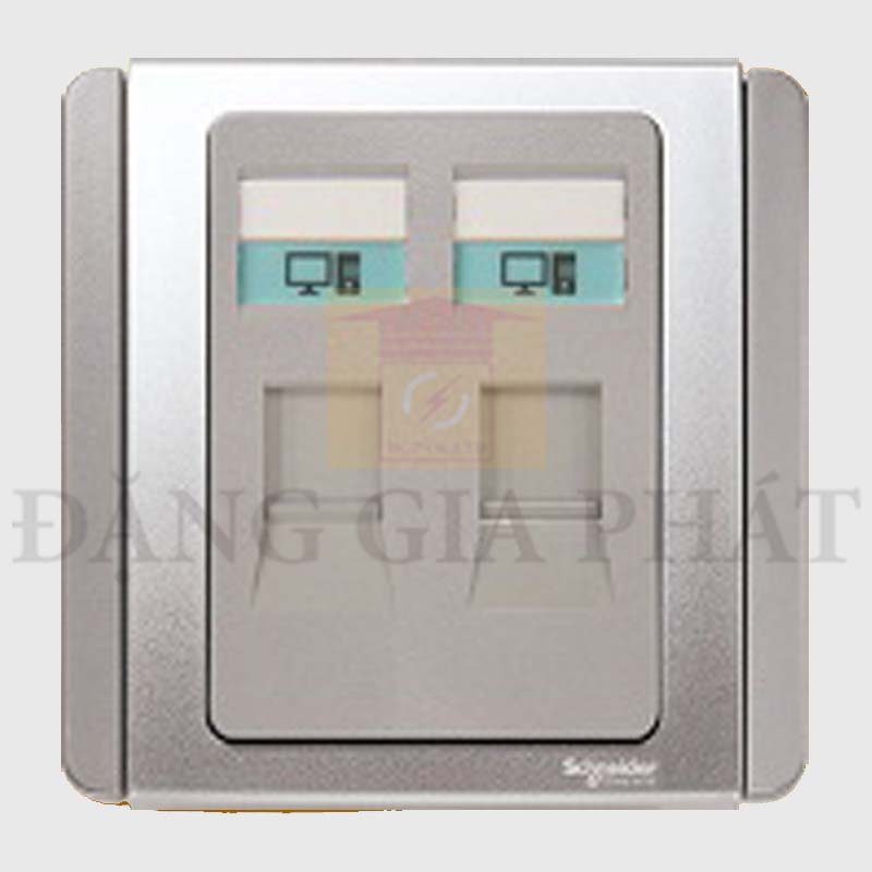 Bộ mạng đôi Gang 8 Pin Data Outlet, Cat5e, W. Shutter