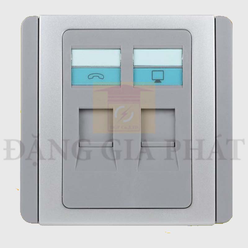 Bộ ổ cắm điện thoại + mạng /Tel Outlet + Data Cat5e Outlet W. Shutter