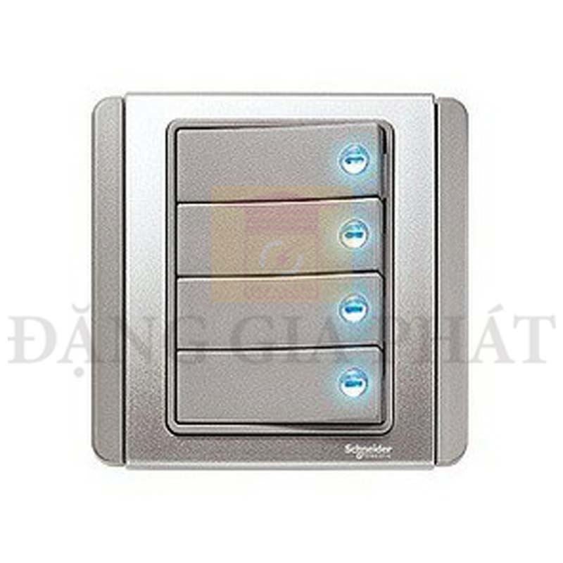 Bộ công tắc bốn 2 chiều10A 4 Gang 1W switch w. LED