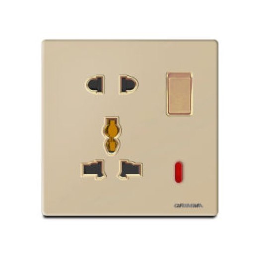 Bộ ổ cắm 2 chấu và 3 chấu đa năng GRIMMA G60GKSK23 có đèn báo