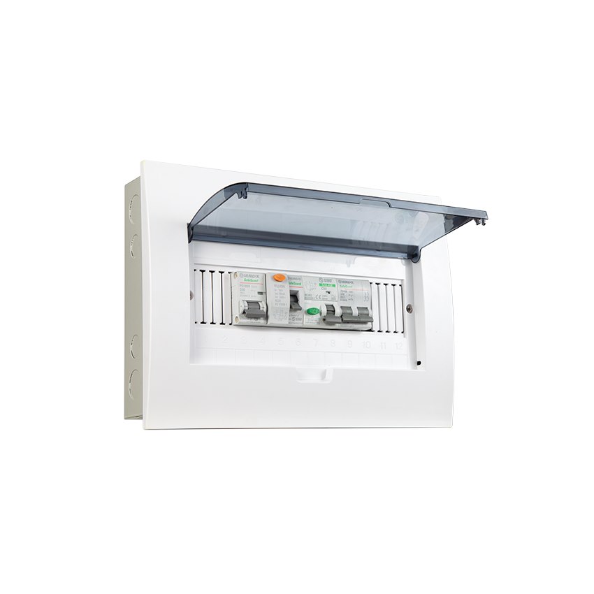 Tủ điện 8-12 Module Sino E4FC mặt nhựa bóng âm tường