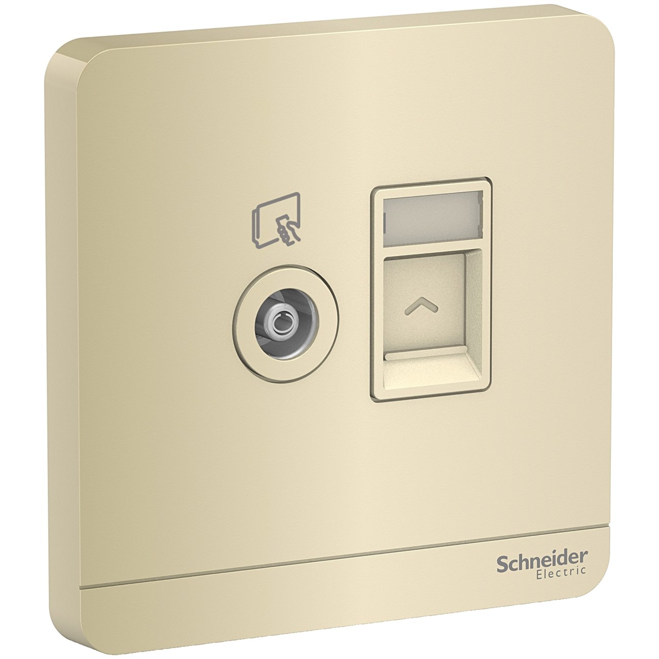 Bộ ổ cắm TV và bộ ổ cắm mạng cat5e màu vàng