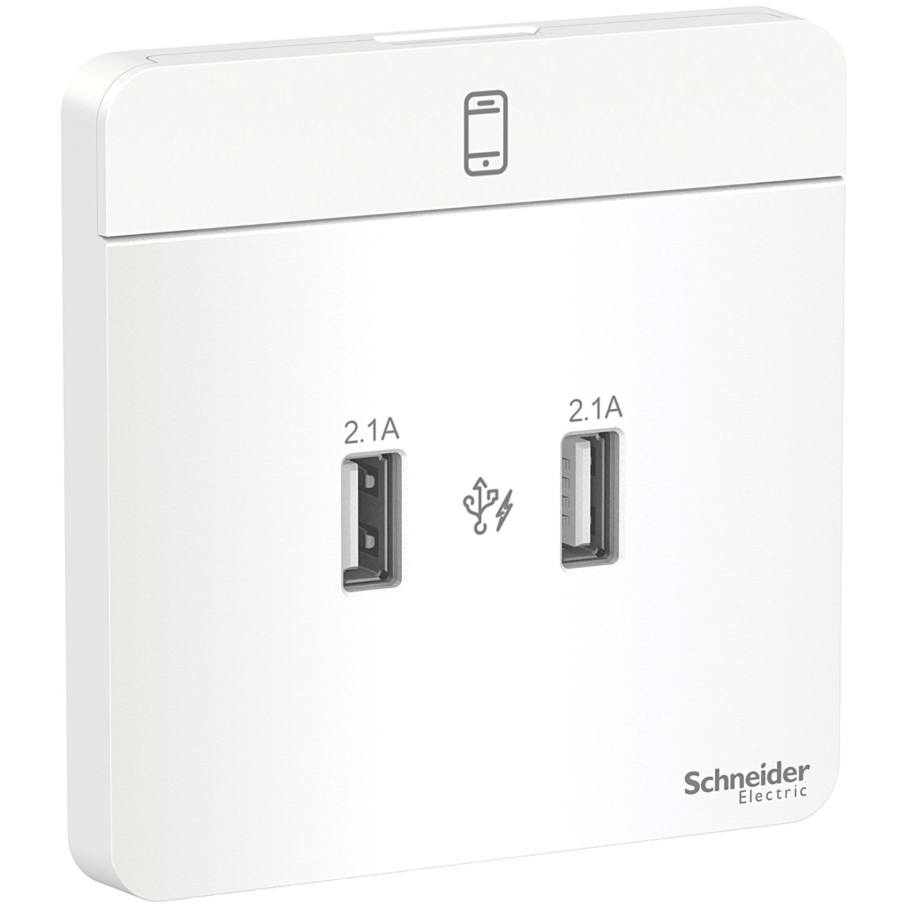 Bộ ổ sạc USB đôi 2.1A màu trắng