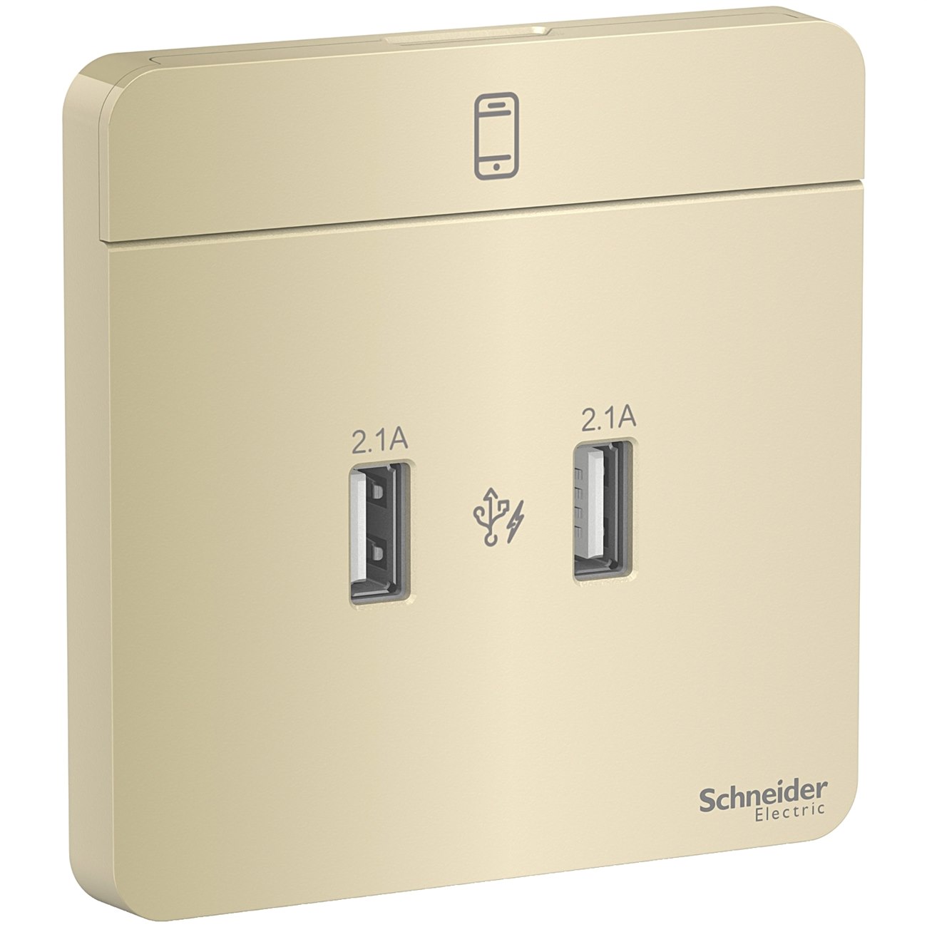 Bộ ổ sạc USB đôi 2.1A màu vàng