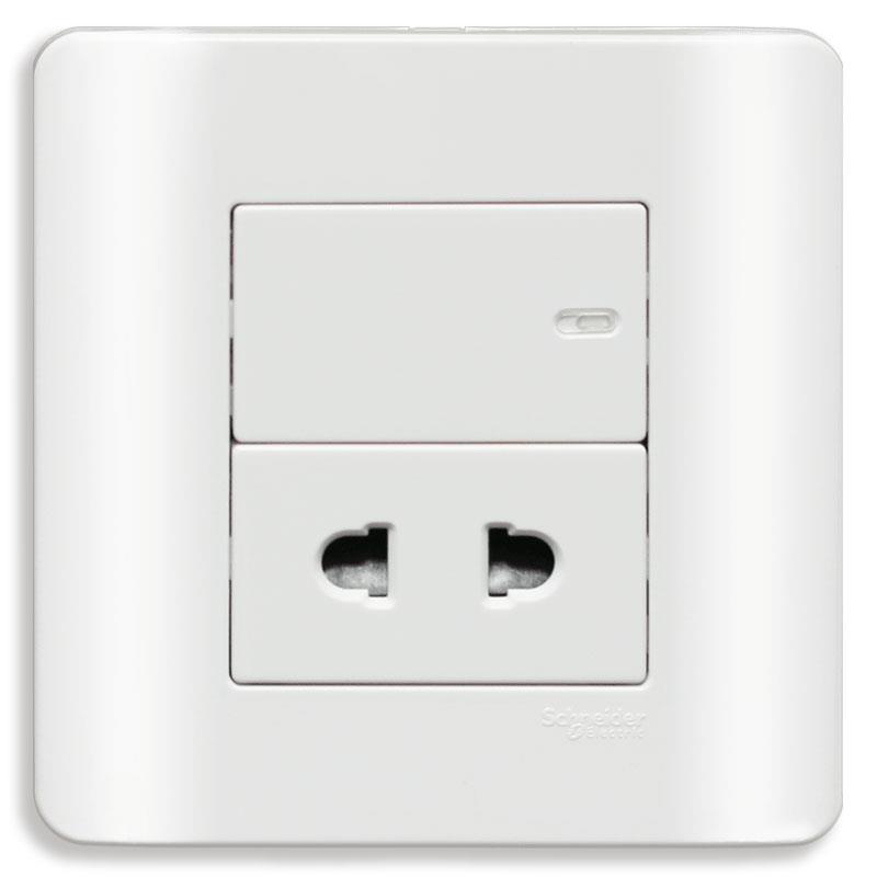 Bộ ổ cắm đơn 2 chấu 10A có công tắc