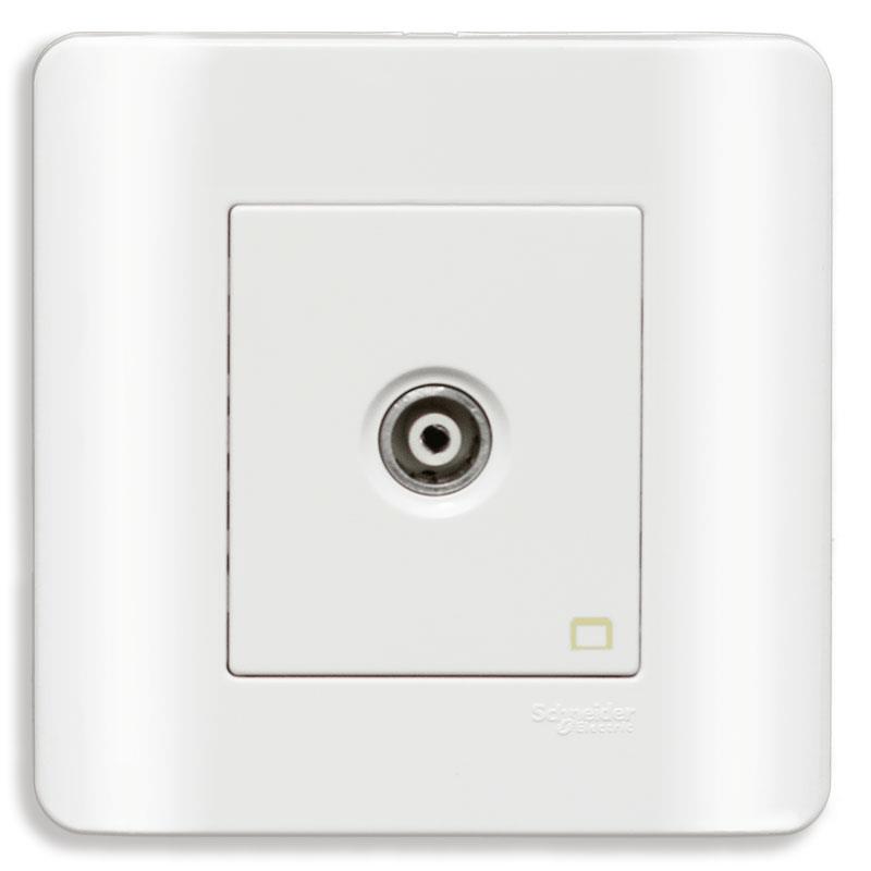 Bộ ổ cắm TV đơn màu trắng