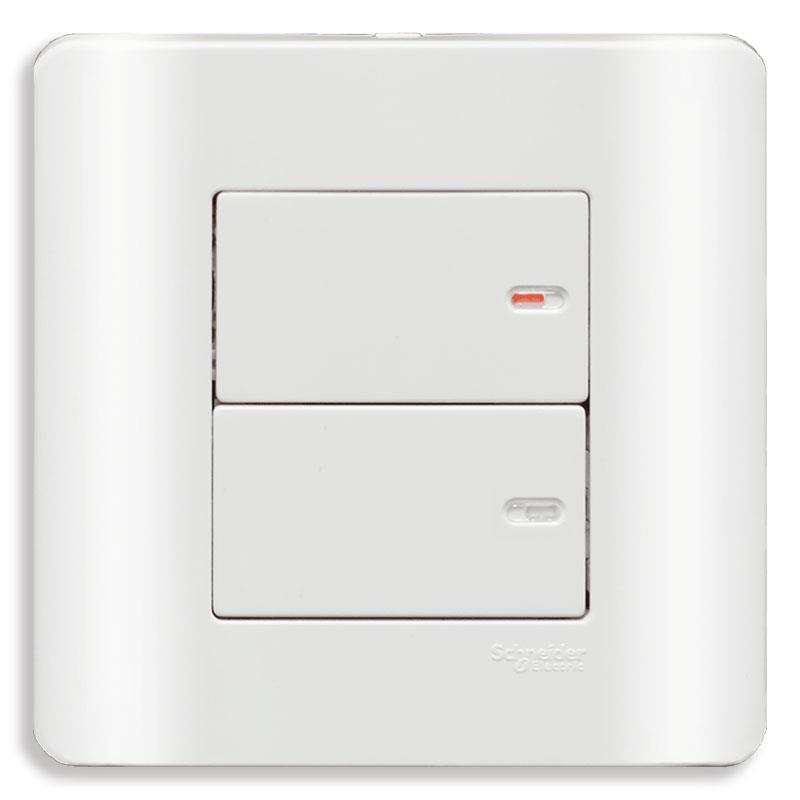 Bộ công tắc đôi 2 chiều 16A màu trắng