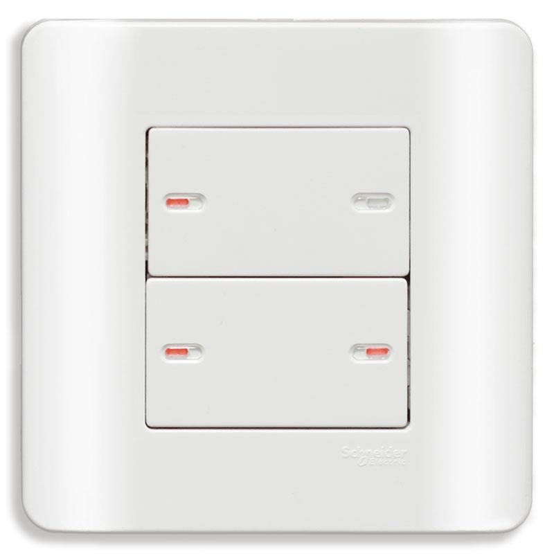 Bộ công tắc bốn 1 chiều 16A màu trắng