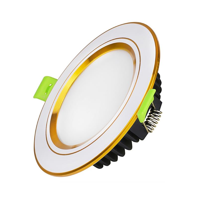 Led Âm Trần Viền Màu Vàng Mặt Phẳng (EC-DLP Series) 7W KingEco