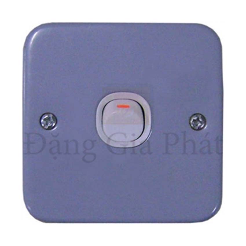 Bộ công tắc đơn 2 chiều 10A, mặt kim loại
