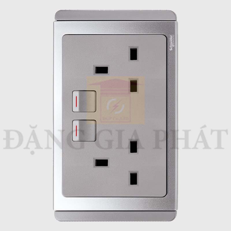 Bộ Ổ cắm đôi 3 chấu 13A 3 Pin Twin Switched socket w.LED