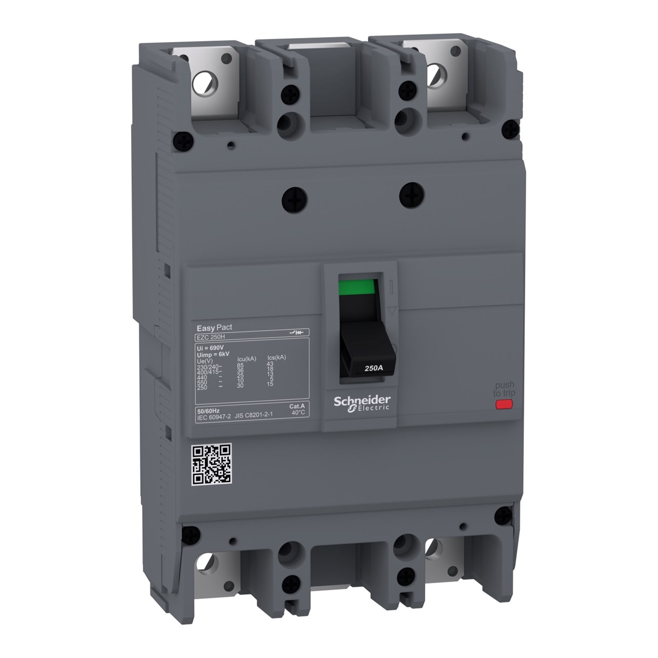 EZC250 2P type H,lcu=85ka 220/240 VAC