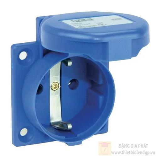 Ổ cắm công nghiệp 1 pha PCE gắn âm có nắp 2P - 16A - 250V - IP54