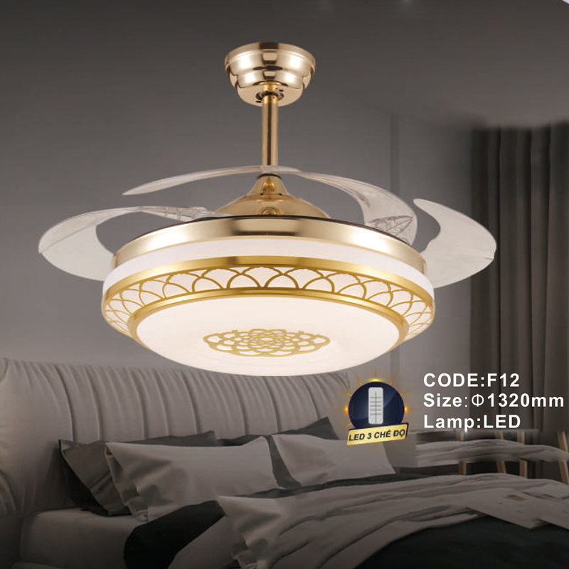 Quạt trần đèn cánh xếp trang trí Slister Ø1320mm - LED