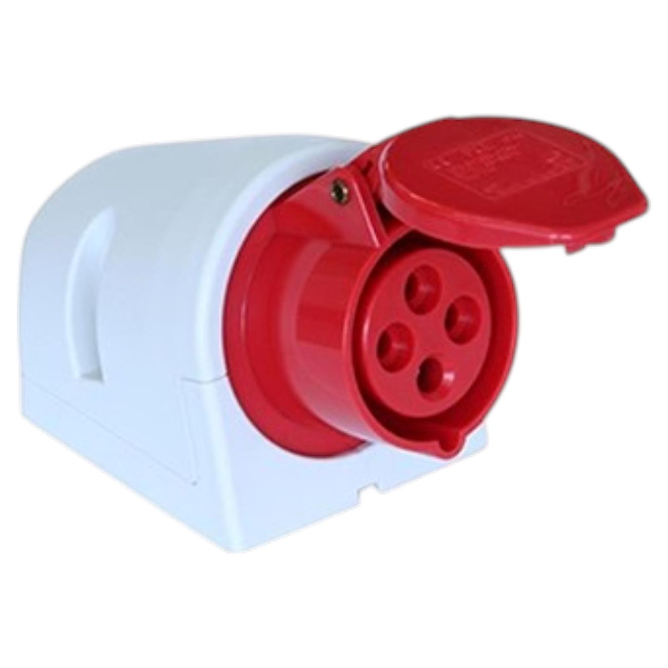 Ổ cắm công nghiệp nổi PCE F124-6 4P ​32A IP44 loại không kín nước