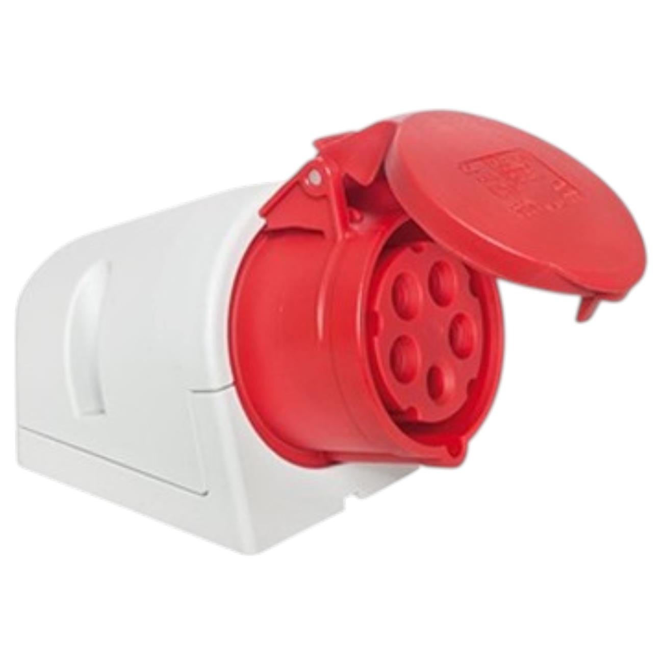 Ổ cắm công nghiệp nổi PCE F125-6 5P ​32A IP44 loại không kín nước