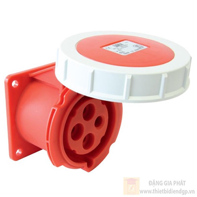 Ổ cắm công nghiệp 3 pha PCE gắn âm loại kín nước dạng thẳng IP67 32A