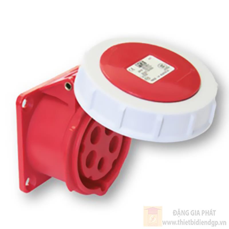 Ổ cắm công nghiệp 3 pha PCE gắn âm loại kín nước dạng thẳng IP67 32A