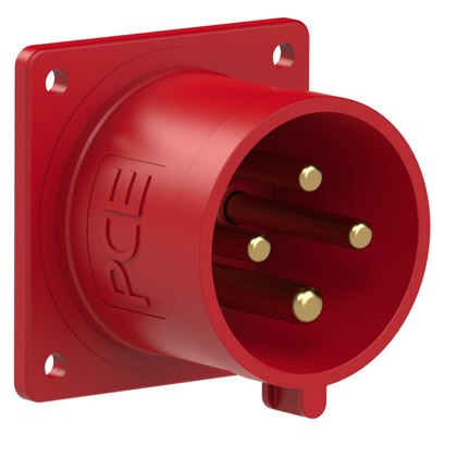 Phích cắm công nghiệp âm PCE F624-6 dạng thẳng 32A,4P,6H,IP44