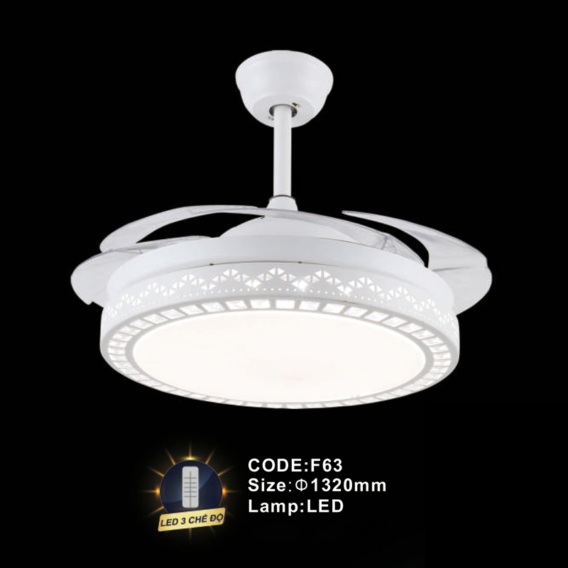 Quạt trần đèn cánh xếp trang trí Slister Ø1320mm - LED
