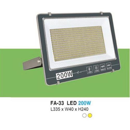Đèn pha led 200W - L335*W40*H240, ánh sáng trắng, vàng