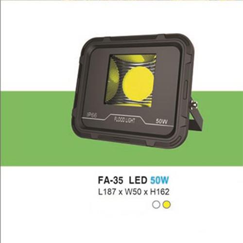 Đèn pha led 50W - L187*W50*H120, ánh sáng trắng, vàng