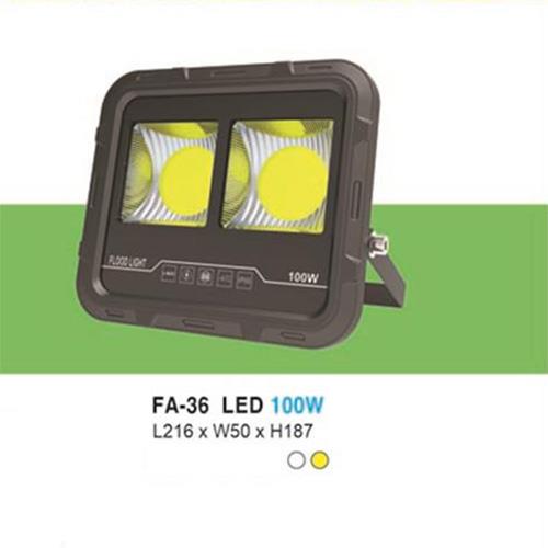 Đèn pha led 100W - L216*W50*H187, ánh sáng trắng, vàng FA-36 LED