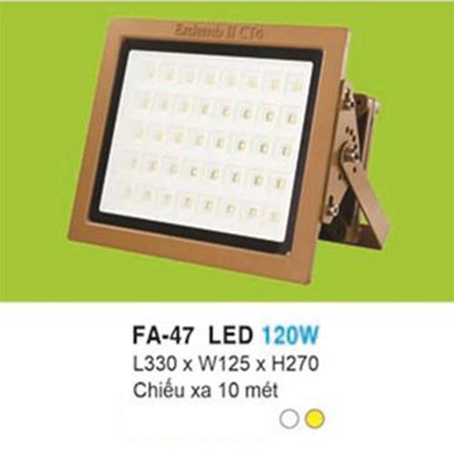 Đèn pha led 120W - L330*W125*H270, ánh sáng trắng, vàng, chiếu xa 10 mét