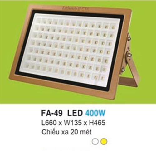 Đèn pha led 400W - L660*W135*H465, ánh sáng trắng, vàng, chiếu xa 20 mét