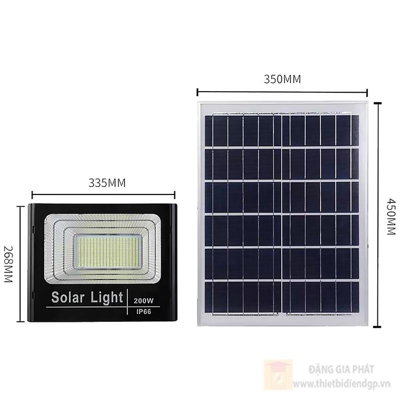 Đèn pha năng lượng mặt trời W268*L335 - LED 200W - ánh sáng trắng