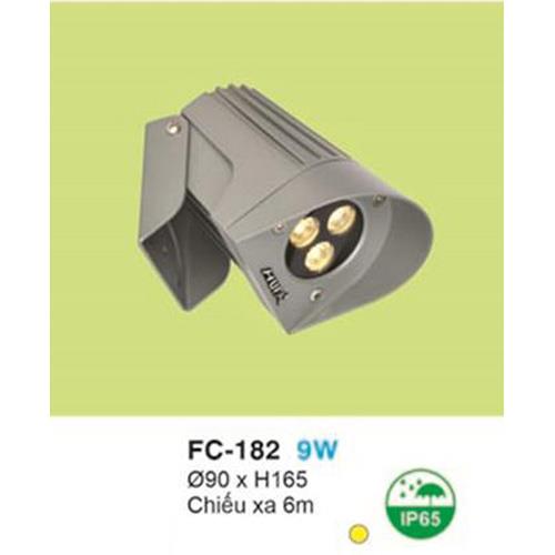 Đèn led gắn tường ngoài trời Ø90*H165-9W, chiếu xa 6m, Ánh sáng vàng