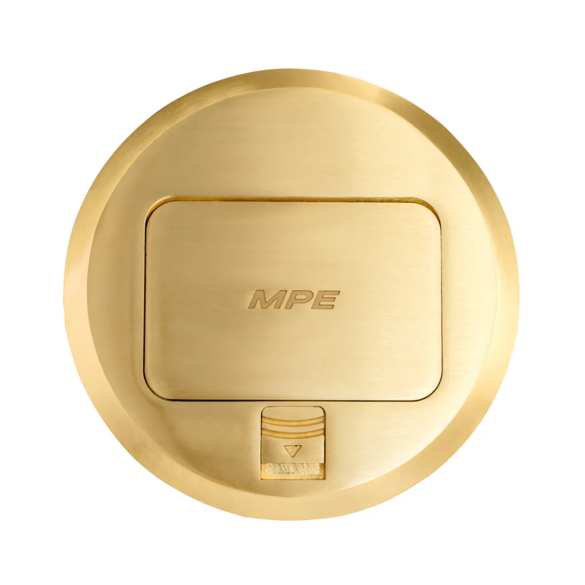 Ổ cắm âm sàn MPE FCY-60 kiểu tròn màu vàng