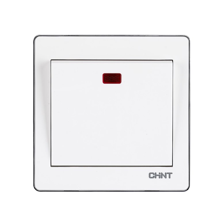 Bộ công tắc đơn 2 cực CHINT NEW6-D00150 White 20A 250V có đèn báo