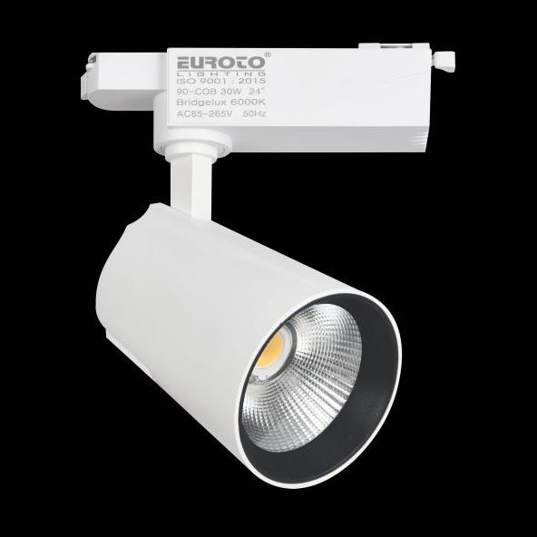 Đèn Chiếu Điểm Thanh Ray Ø75*L115*H170-COB 20W, Ánh sáng trắng & vàng, vỏ trắng