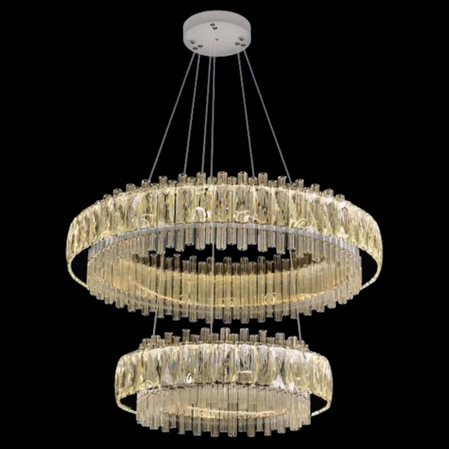 Đèn treo Led trang trí HUFA FT 6361 Ø600+400*H1500 - Led 100W, ánh sáng 3 chế độ