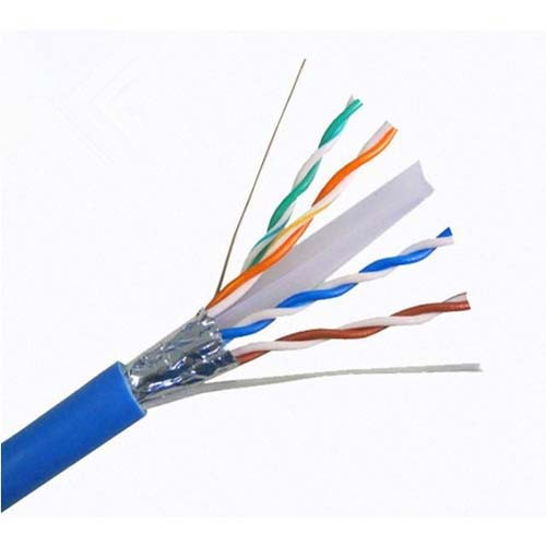 Dây cáp mạng CAT6 FTP 0.56 mm 4 Pair chống nhiễu 100% Cu màu xanh/ trắng