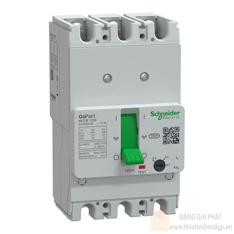 Thiết bị đóng cắt MCCB GoPact 125E , 3P, Icu=15kA @415Vac, chỉnh định 0.8-1xIn