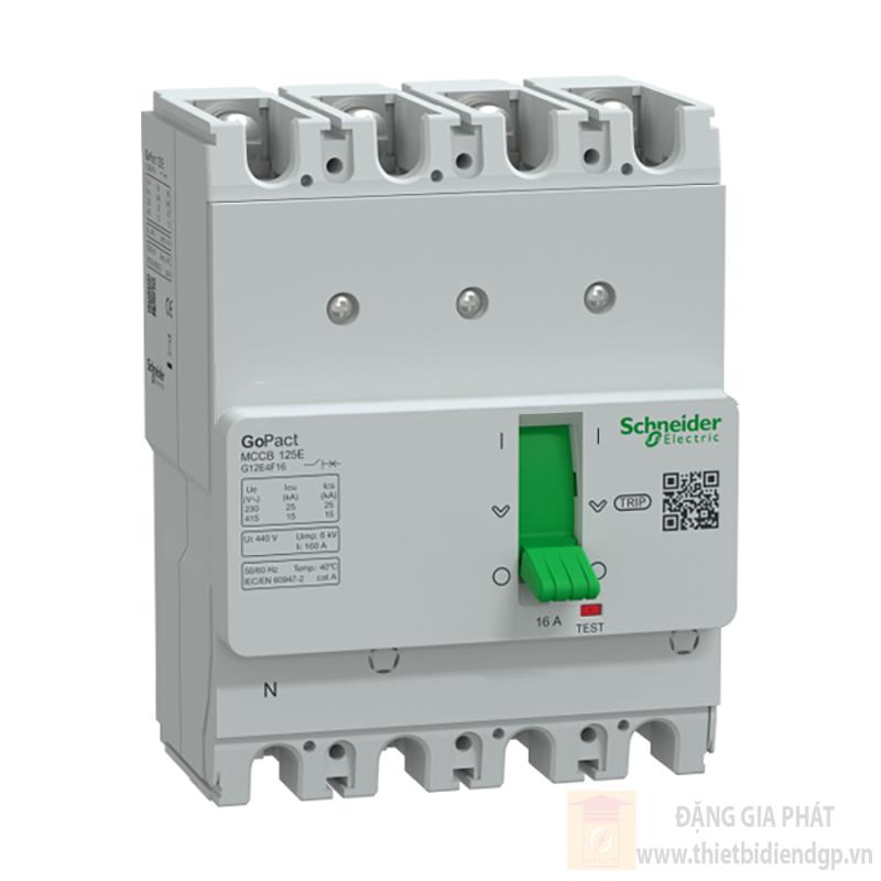 Thiết bị đóng cắt MCCB GoPact 125E, 4P, Icu=15kA @415Vac, không chỉnh định
