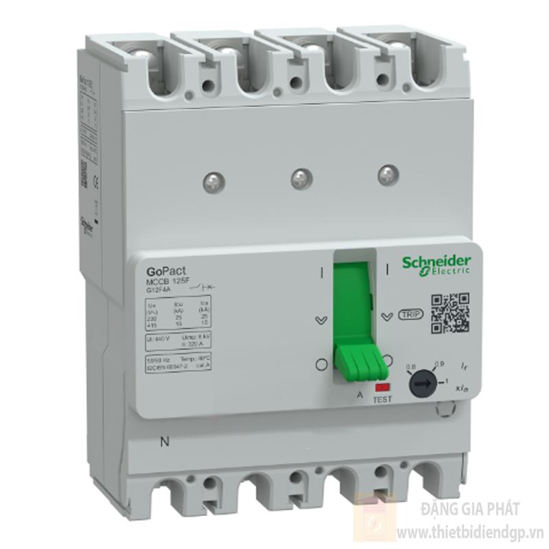 Thiết bị đóng cắt MCCB GoPact 125F, 4P, Icu=30A @415Vac, chỉnh định 0.8-1xIn