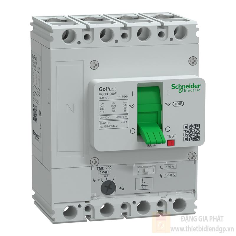 Thiết bị đóng cắt MCCB GoPact 200/250/400/800, 4P, chỉnh định 0.7-1xIn