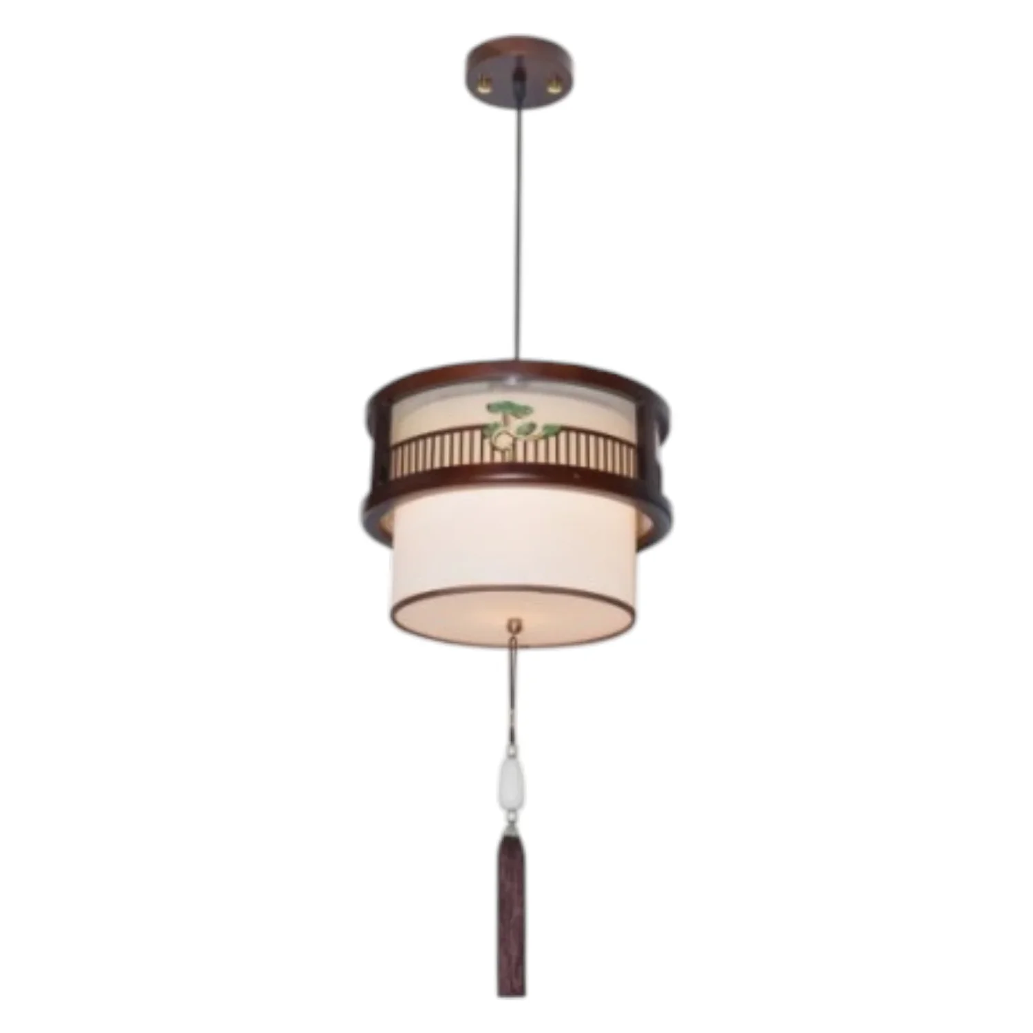 Đèn gỗ + Acrylic treo quán HUFA TQ 6641 Ø300*H200+1200, E27*1