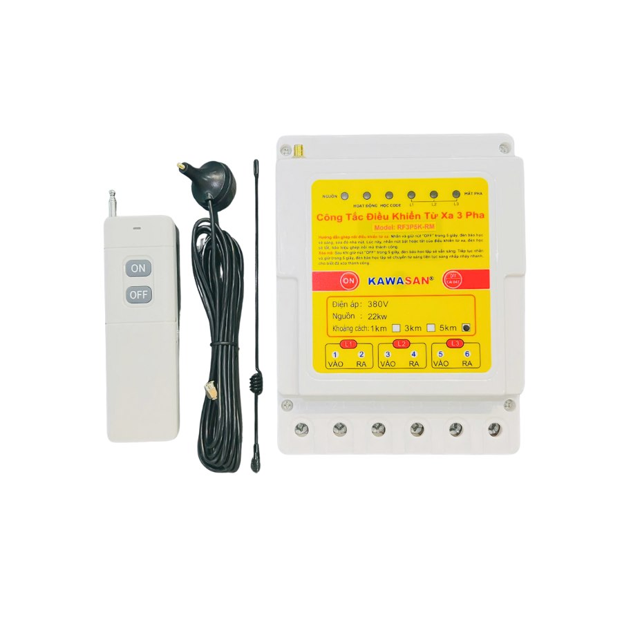 Thiết bị điều khiển từ xa 3 pha Kawasan RF3P5K-RM