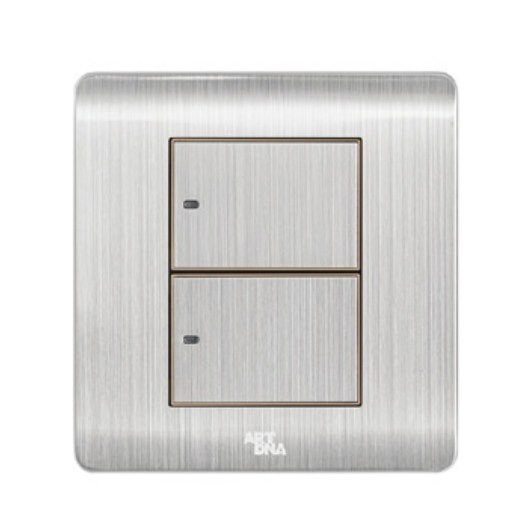 Công tắc LED đôi, 1 chiều ARTDNA A66S-K2A