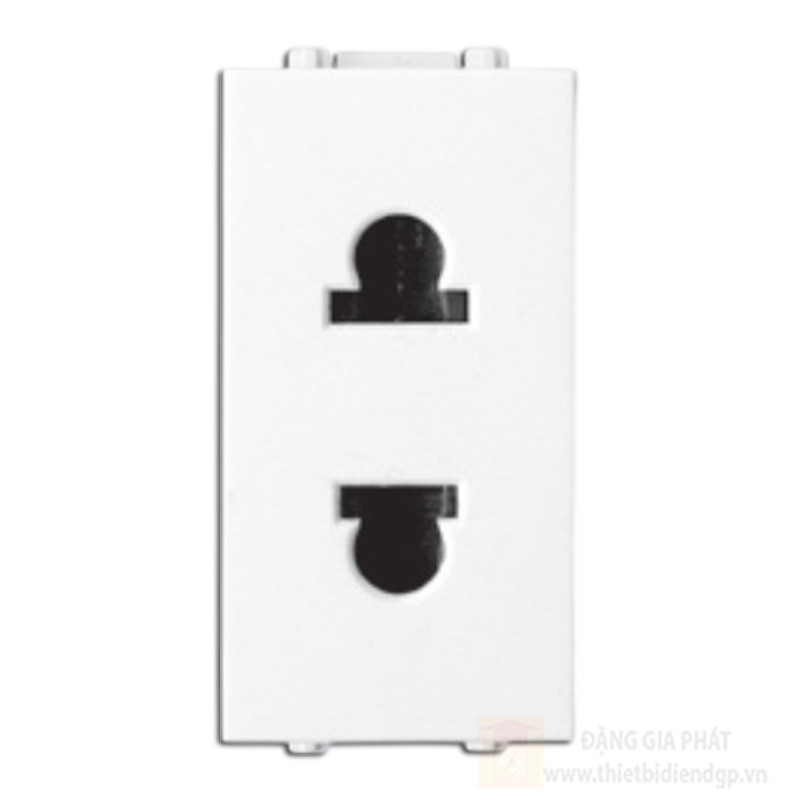 Ổ cắm đơn hai chấu màu trắng GA112-T