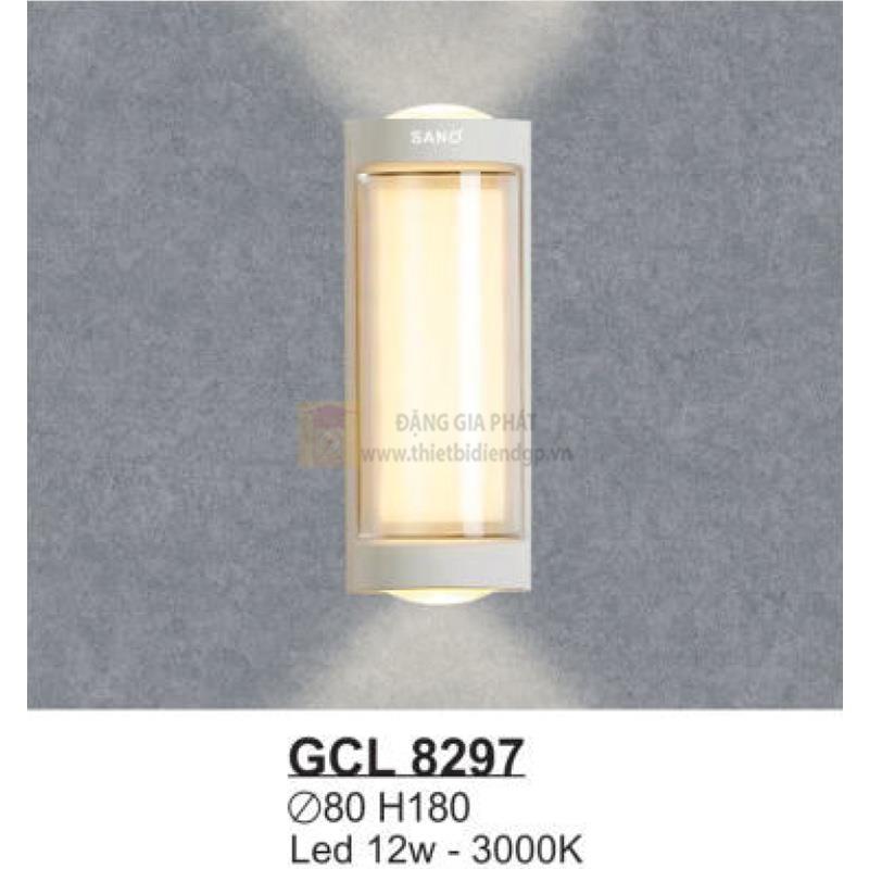 Đèn vách hành lang ngoài trời vỏ nhôm cao cấp Led 12W - 3000K - Ø80*H180