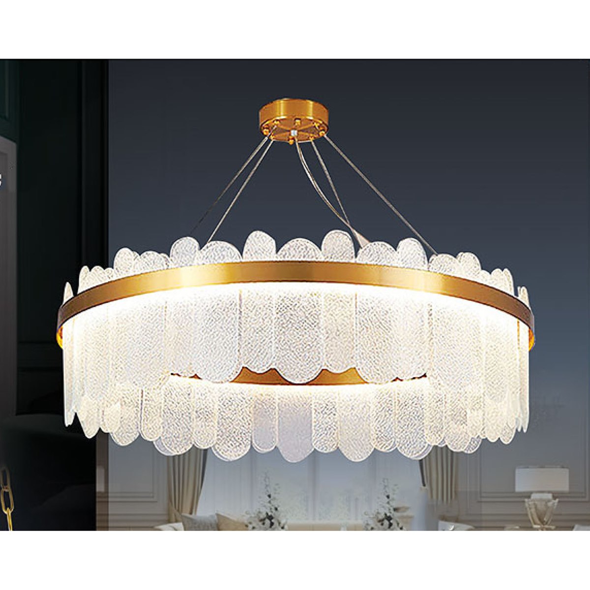 Đèn chùm Pha Lê Sano CPL 2015 Ø1000xH360 E14*9