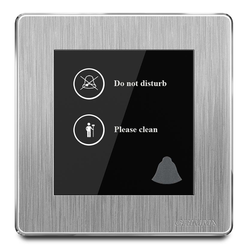 Bộ chuông báo đừng làm phiền mặt nhựa vân xước màu xám Grimma G202DB