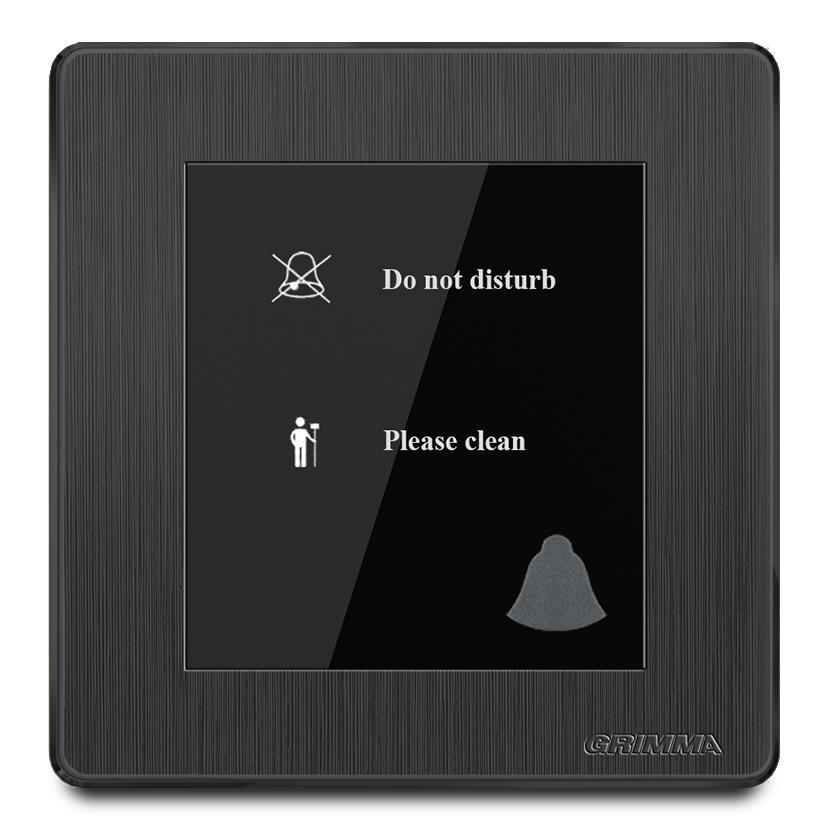 Bộ chuông báo đừng làm phiền mặt nhựa vân xước màu đen Grimma G20B2DB